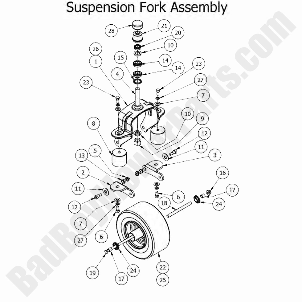 2017 Diesel - 1100cc - Front Suspension Fork Assembly